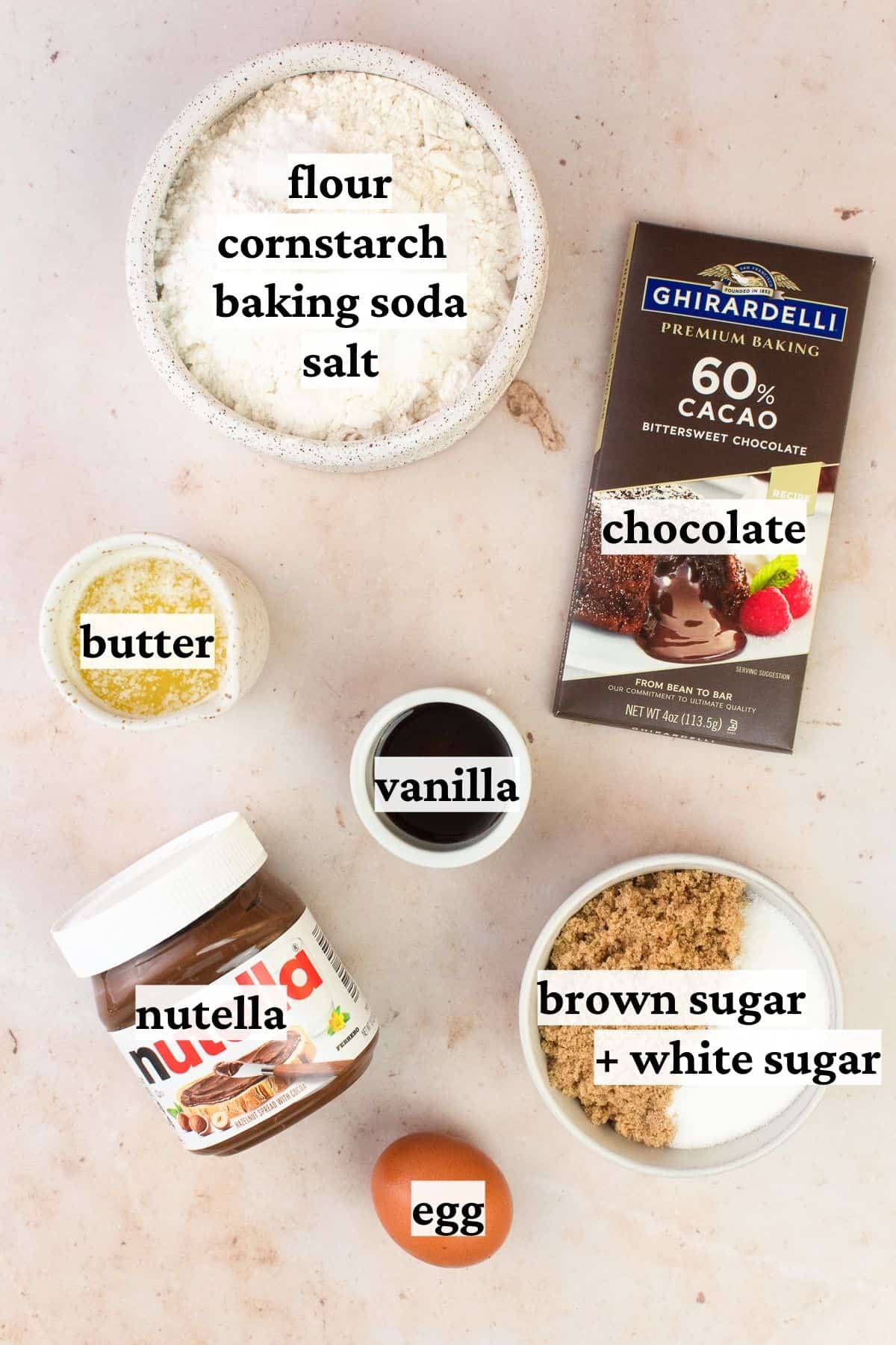 Nutella Chocolate Chip Cookies Ingredients