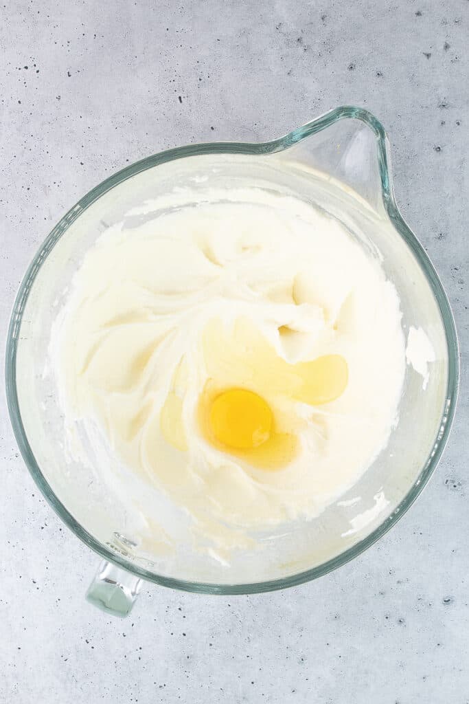 Batter with a raw egg