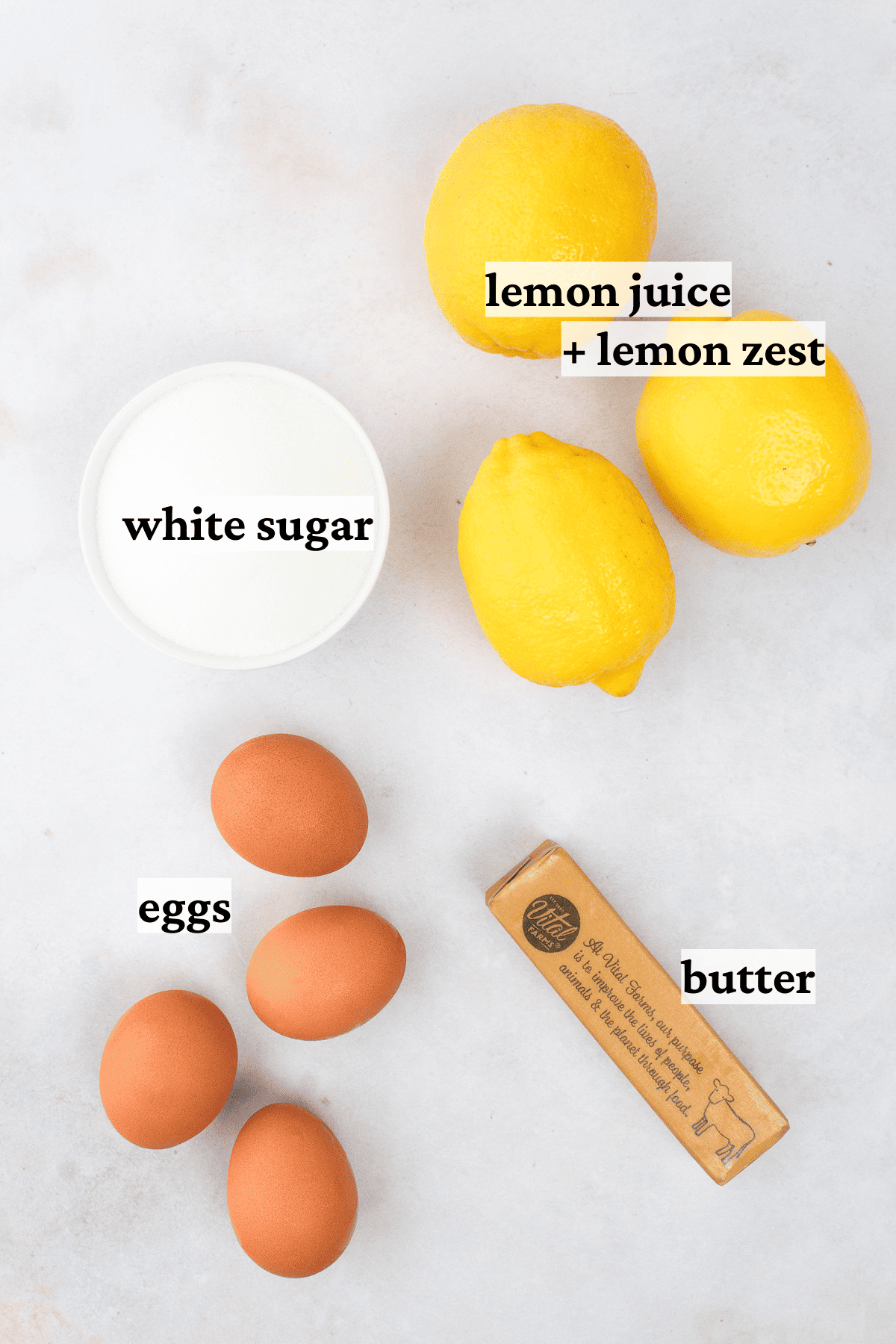 Easy Lemon Curd Ingredients
