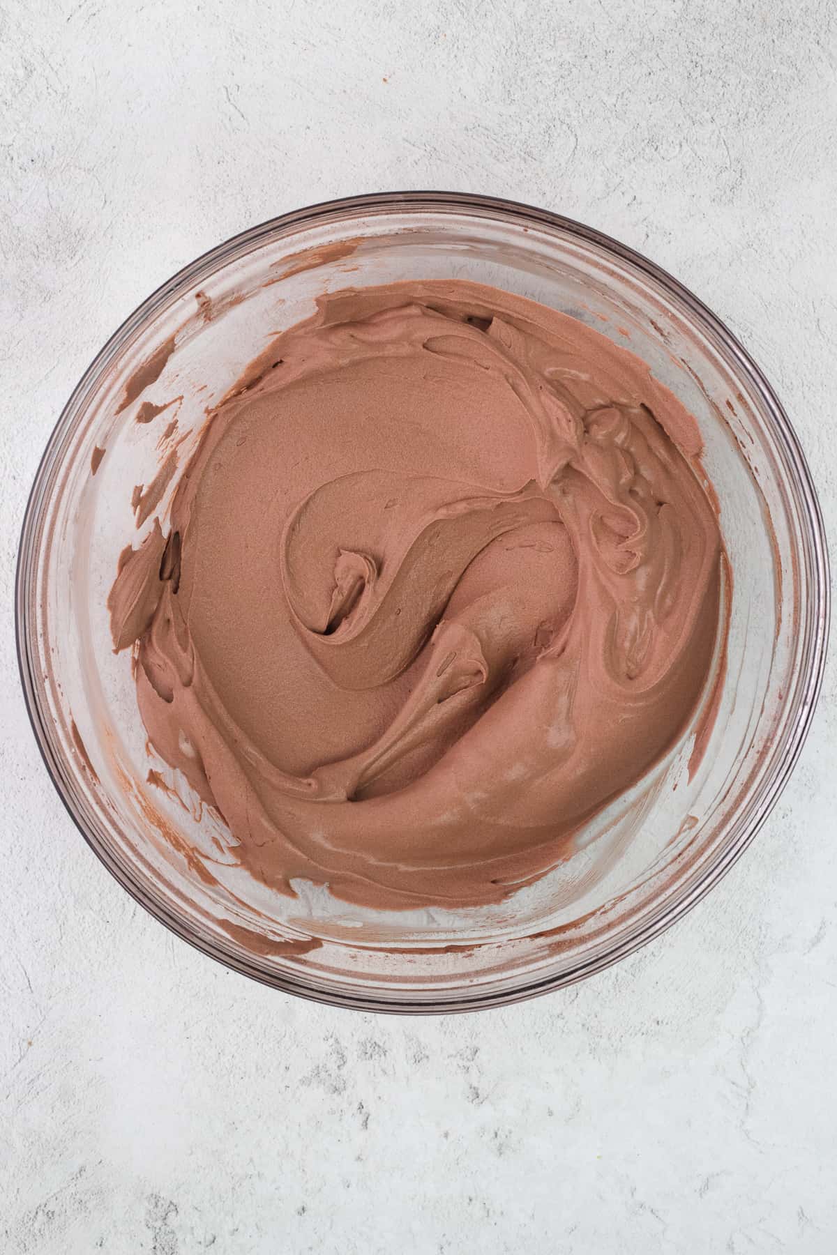 Chocolate whipped cream in a bowl