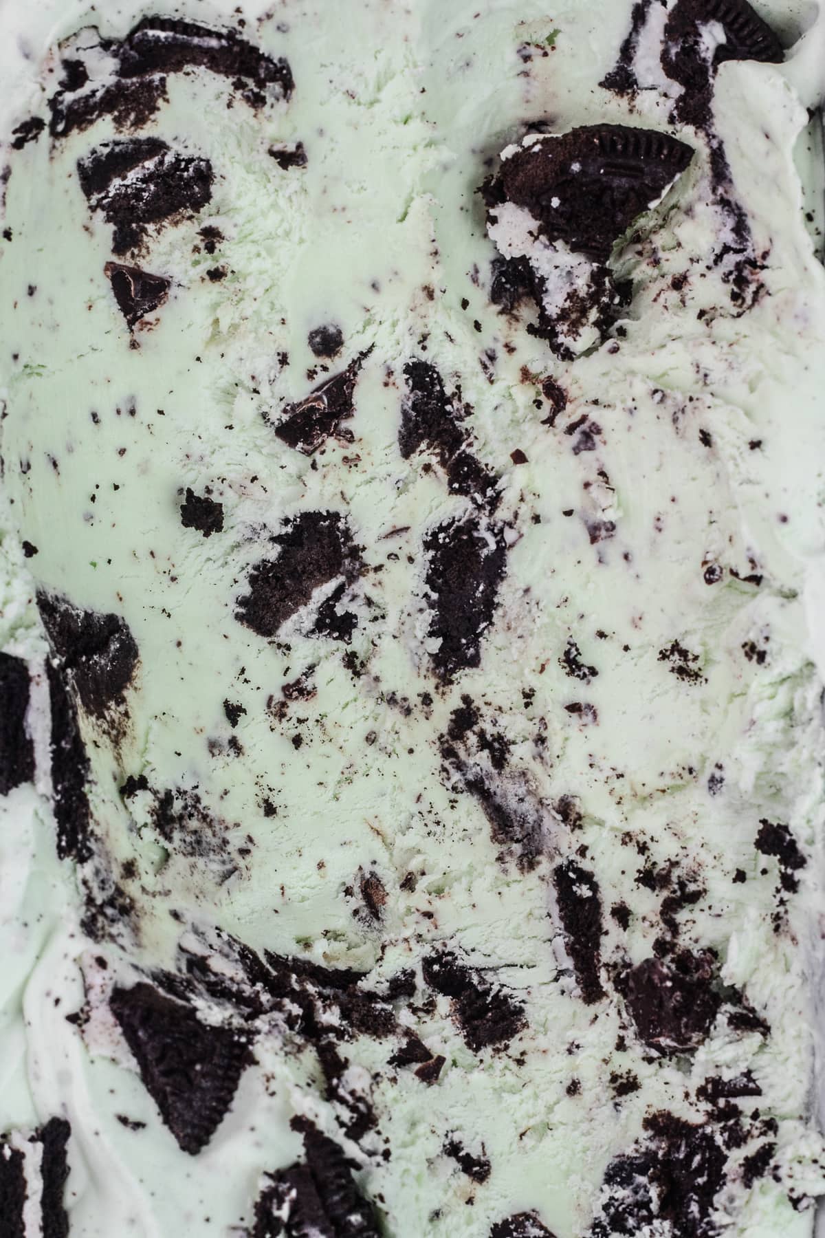 Close up of Mint Oreo Ice Cream