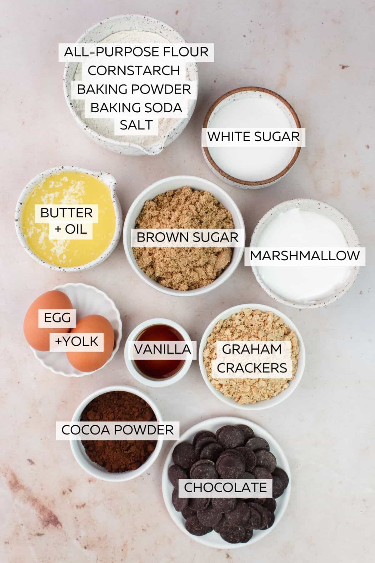 Chocolate S'mores Cookies Ingredients