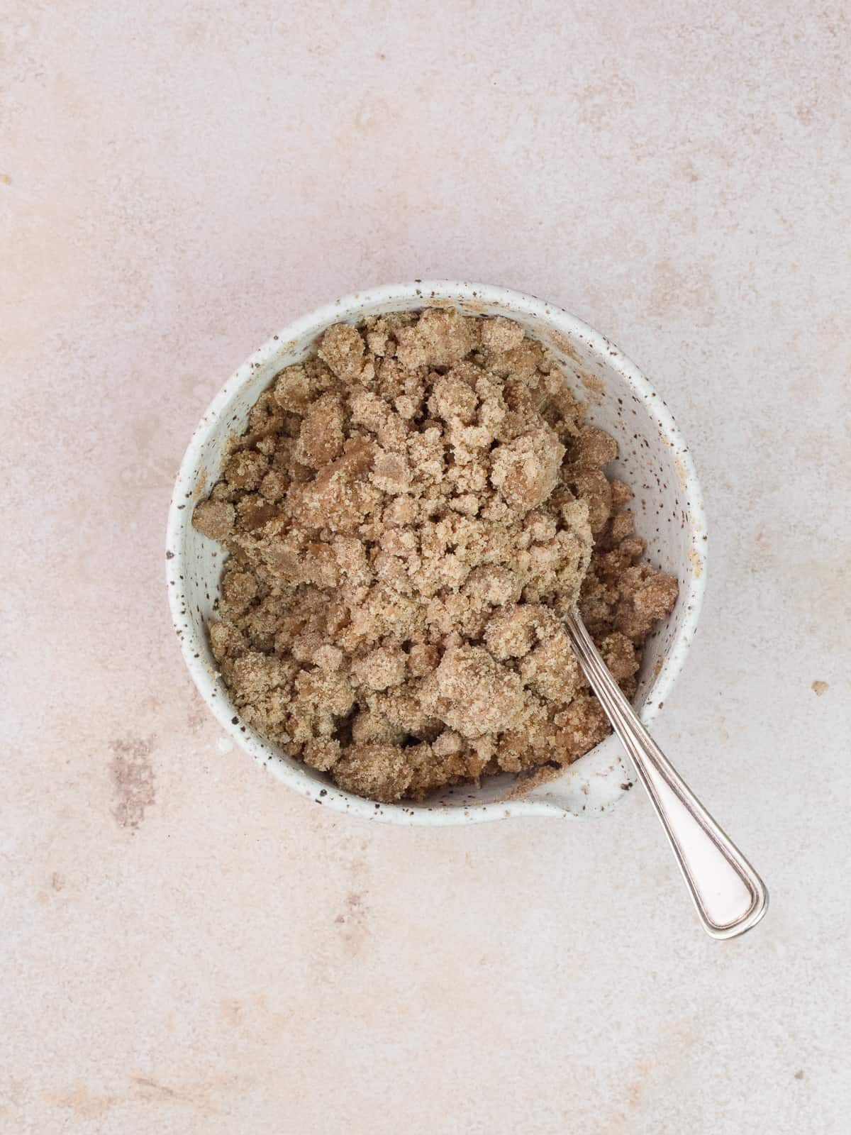 Crumb topping in small bowl