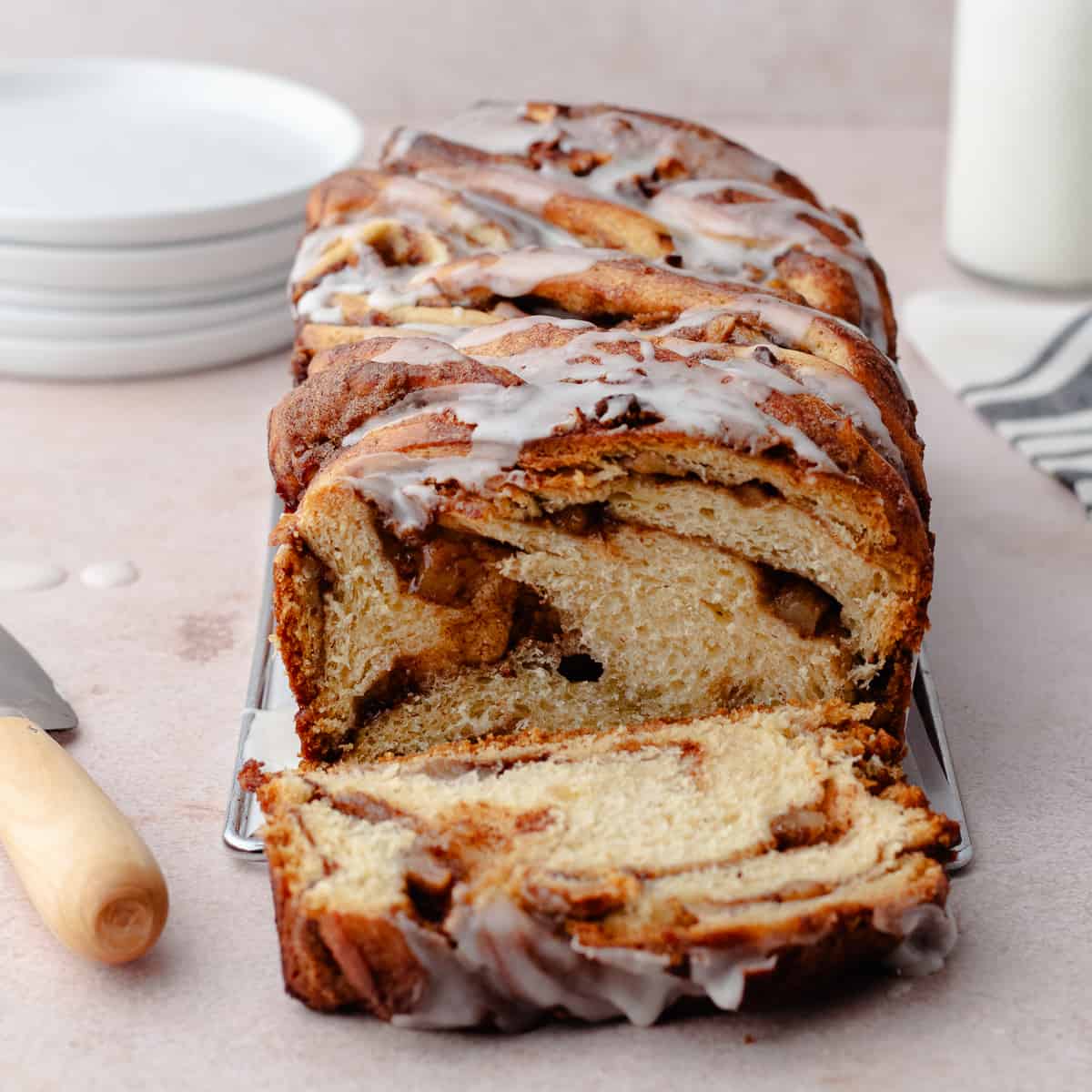 Cinnamon Apple Babka With Vanilla Glaze Short Stack Kitchen