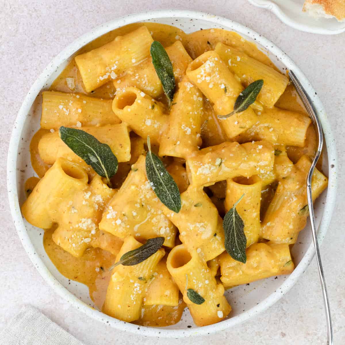 cheesy pumpkin rigatoni featured image