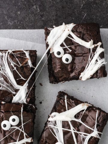 Spider Web Olive Oil Brownies Featured Image