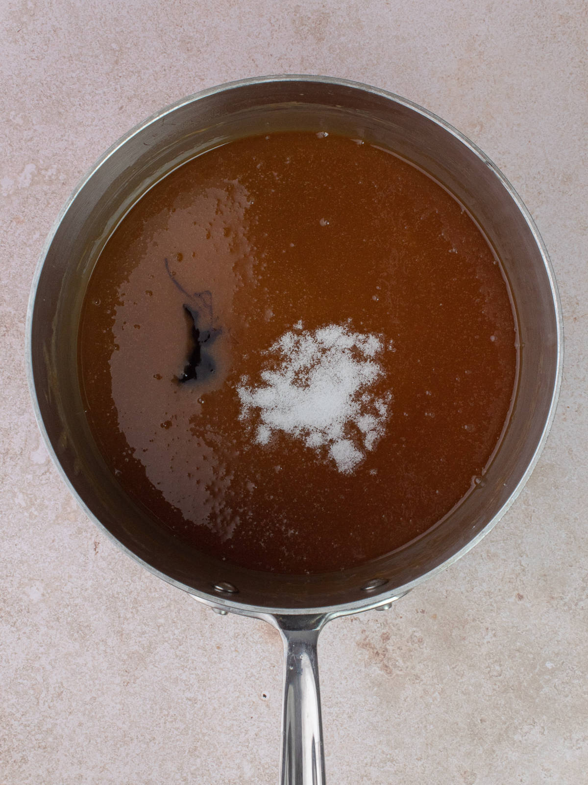 Vanilla and sea salt added to salted caramel