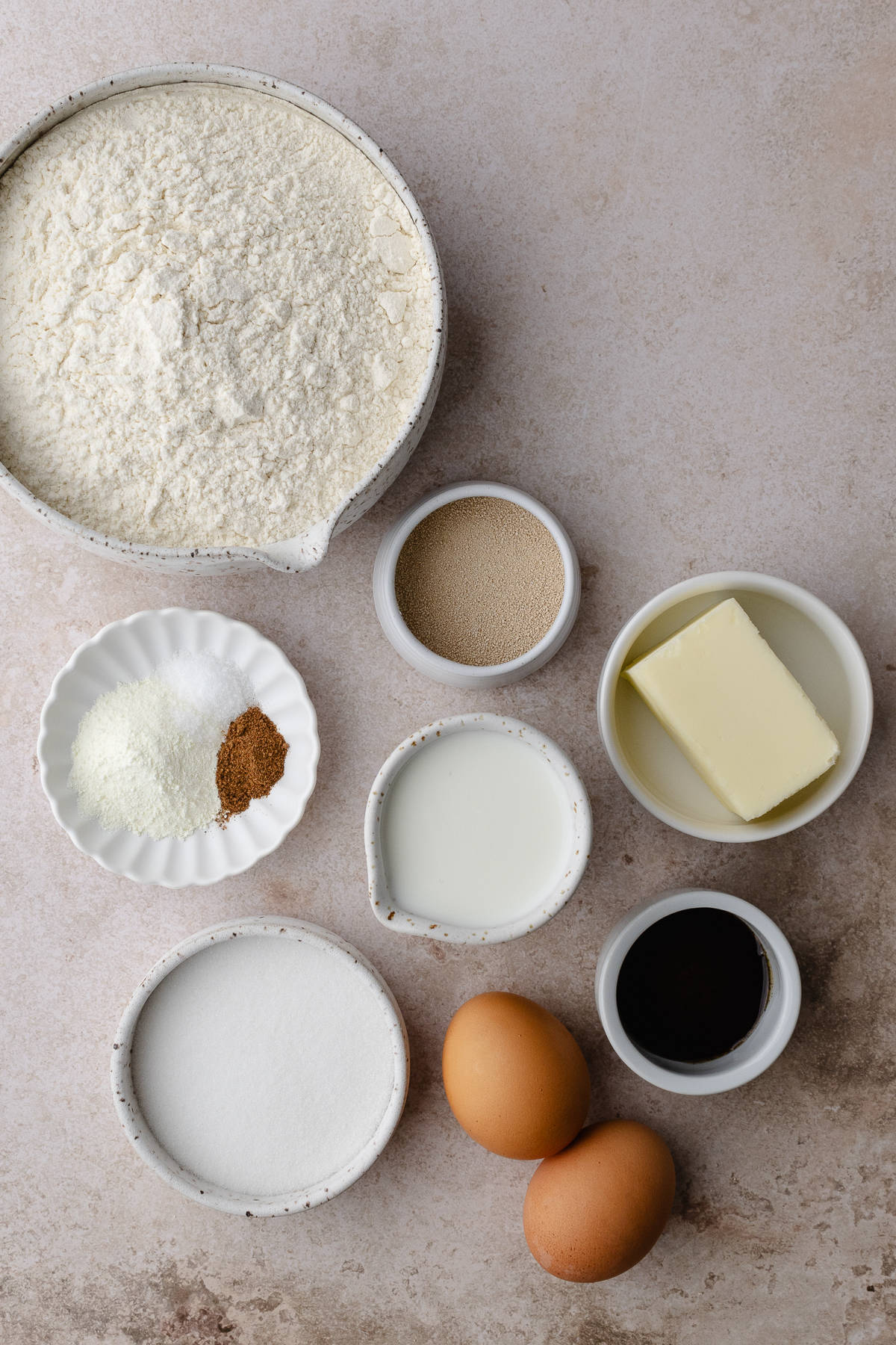Brioche dough ingredients