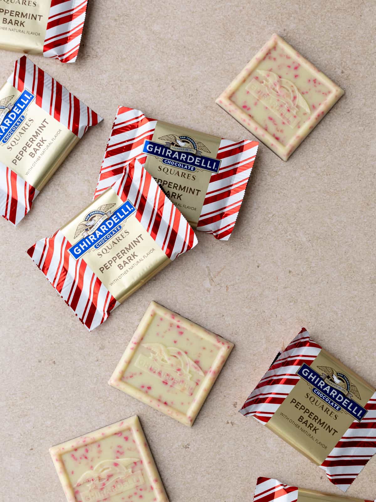 Ghirardelli peppermint bark squares