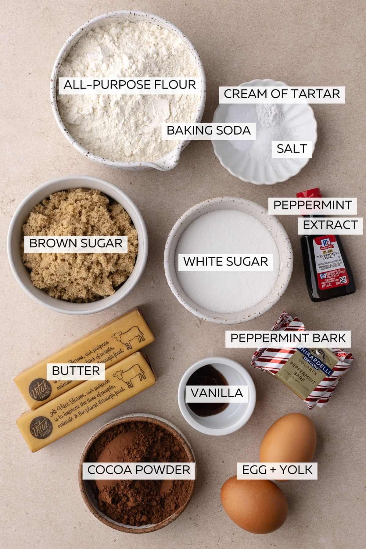 Peppermint sugar cookie ingredients