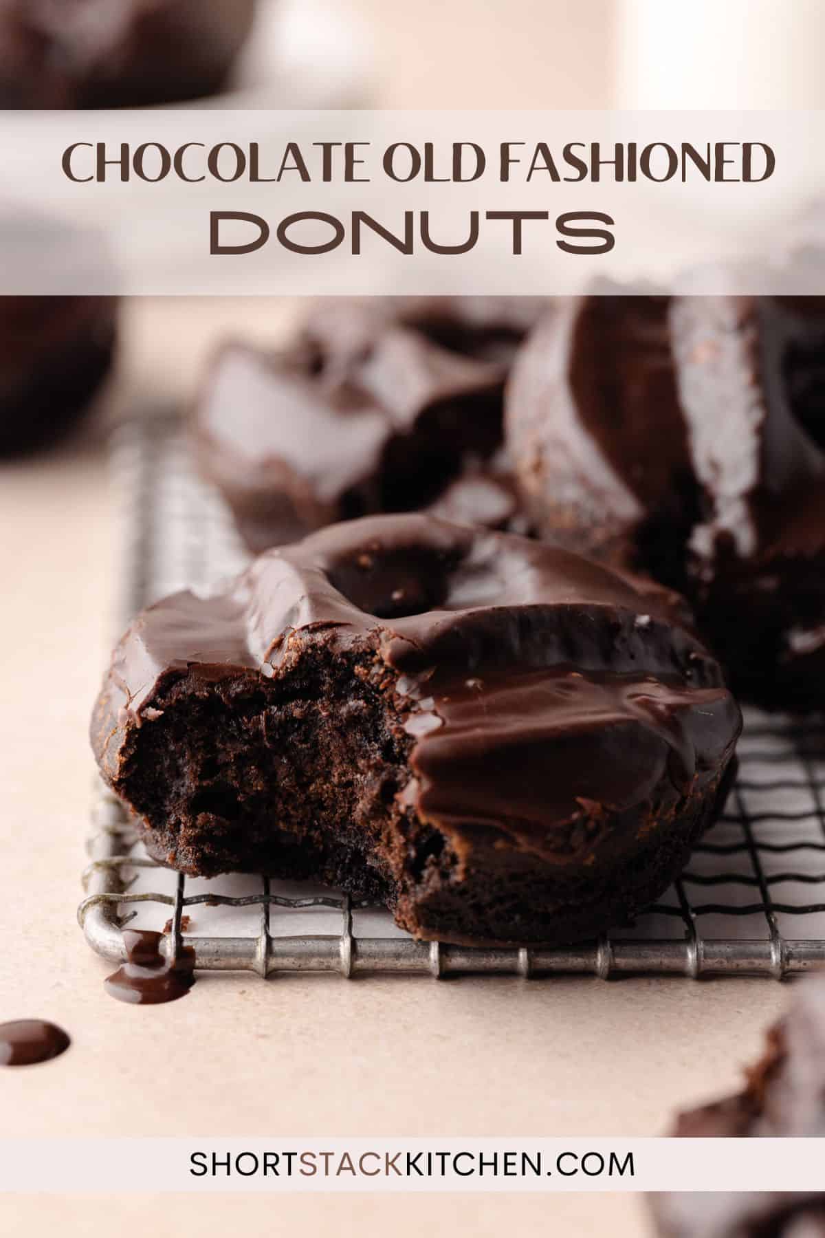 Chocolate Old-Fashioned Donuts photo for pinterest.