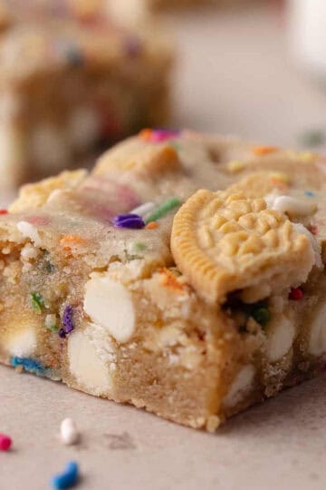 Birthday cake blondies feature photo.