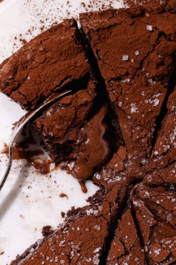 Chocolate gooey butter cake feature photo.