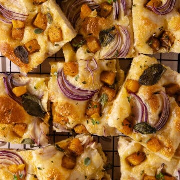 Butternut squash and sage schiacciata bread featured photo.